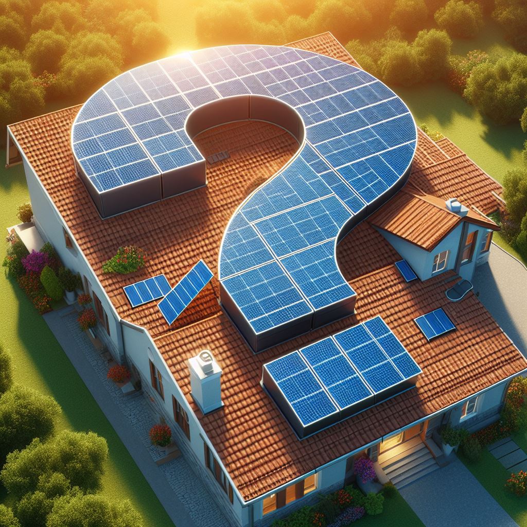 Solar panels on roof in shape of question mark